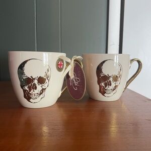 Gold and White Skull Mugs